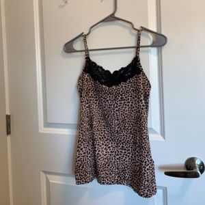 leopard print lace trim cami!!